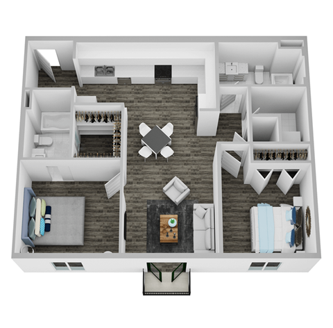 a1 floor plan  1 bedroom with 2 baths  129
